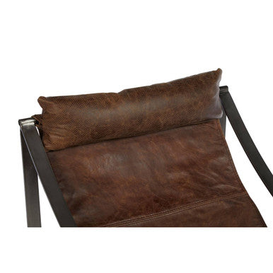 Hoxton Brown Leather Sling Chair - Image 11