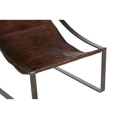 Hoxton Brown Leather Sling Chair - Image 12