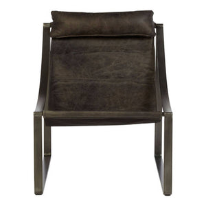 Hoxton Antique Black Leather Sling Chair