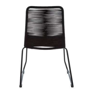 Black metal chair on a white background