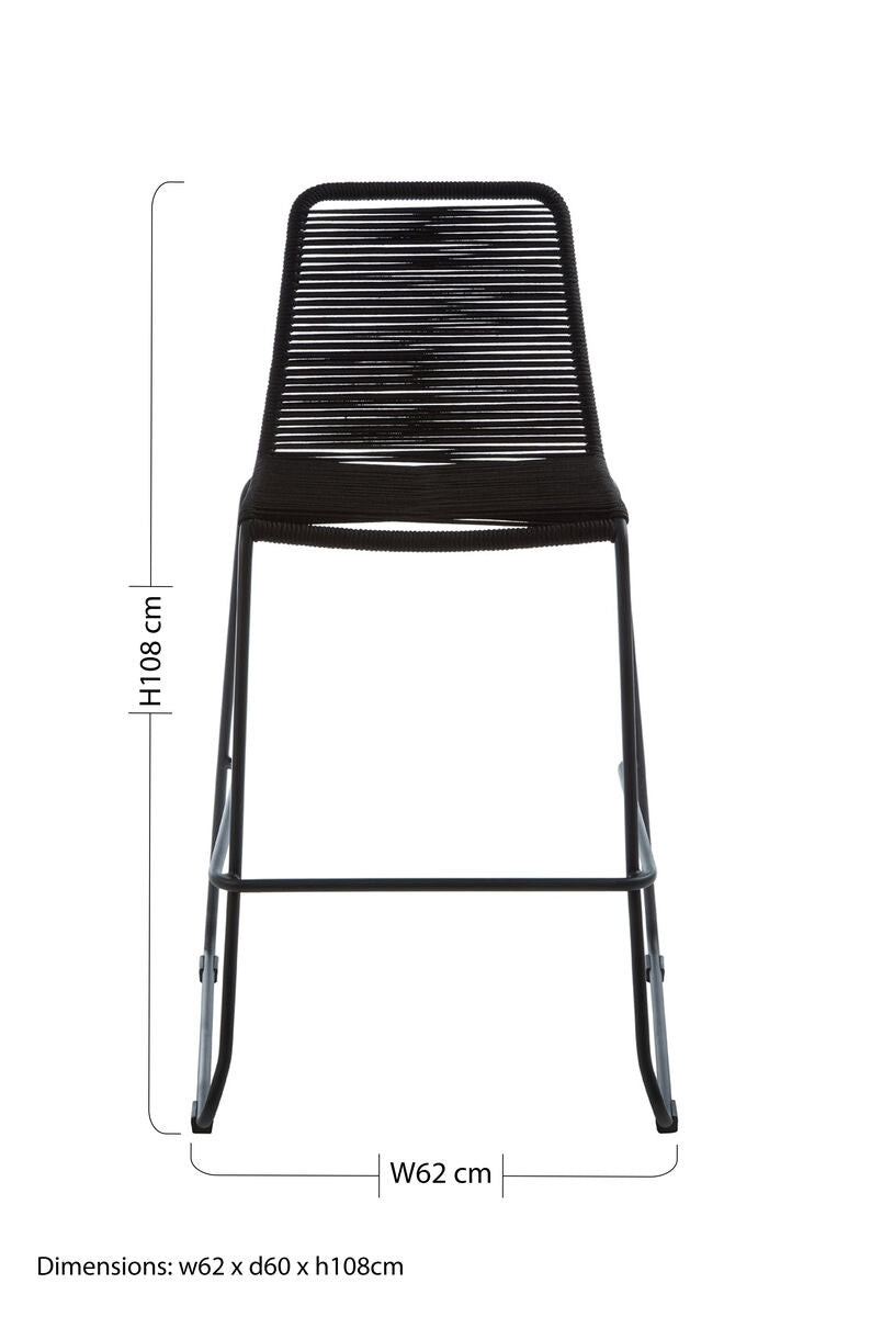 Sisal Black Rope Bar Chair - Image 10