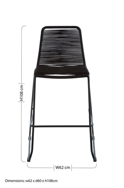 Sisal Black Rope Bar Chair
