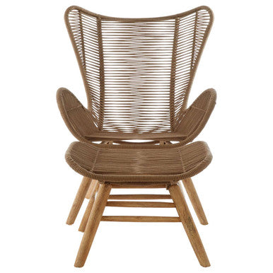 Sisal Latte Rope Lounge Chair And Footstool