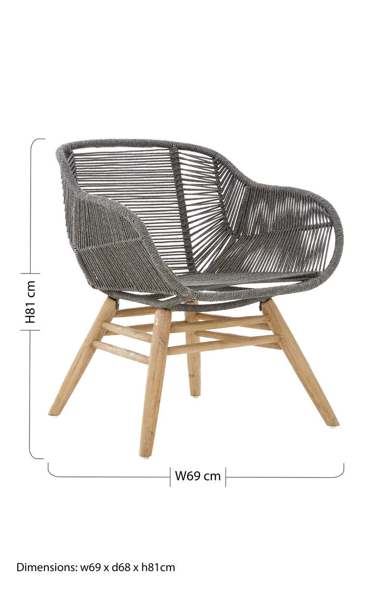 Sisal Grey Rope Armchair - Image 12