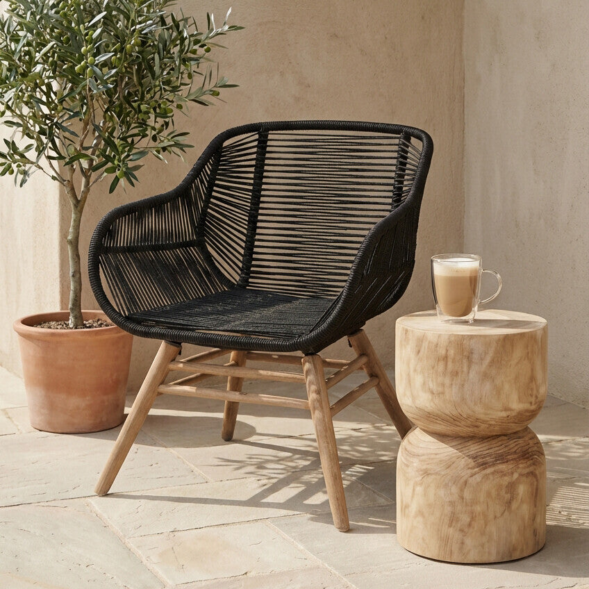 Sisal Black Rope Armchair - Image 8