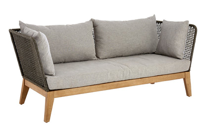 3 Seater Grey Sofa with Wooden Legs, Opus