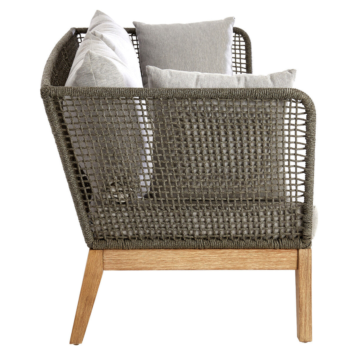 3 Seater Grey Sofa with Wooden Legs, Opus