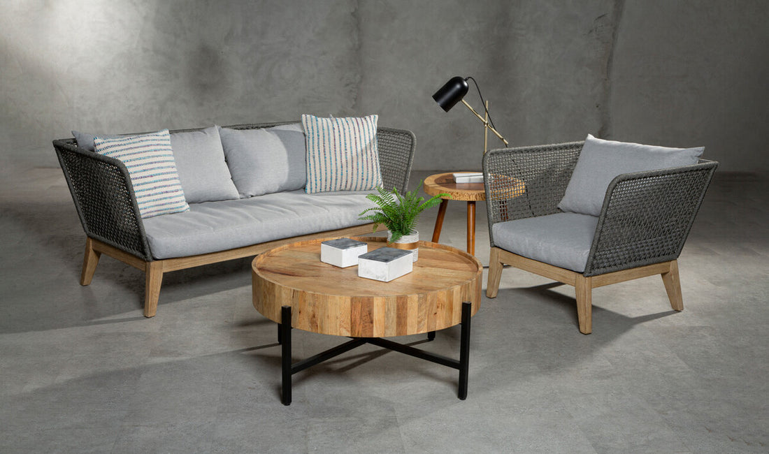 3 Seater Grey Sofa with Wooden Legs, Opus