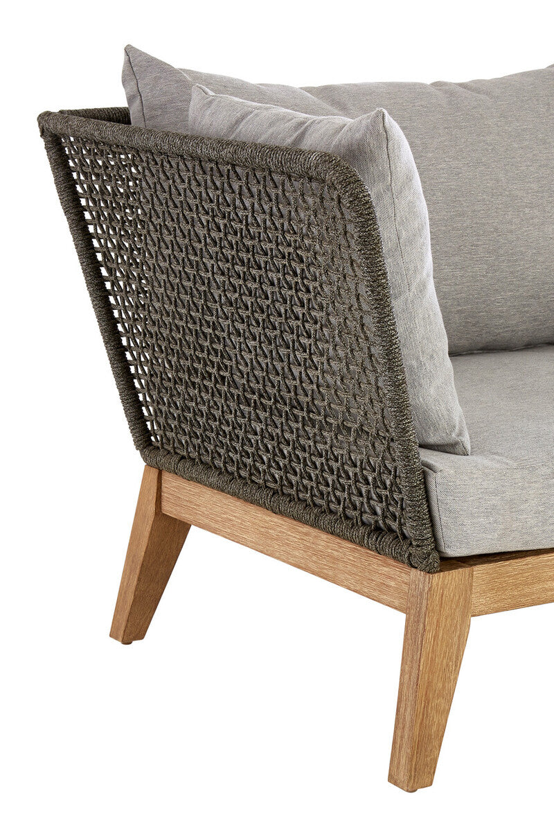 3 Seater Grey Sofa with Wooden Legs, Opus