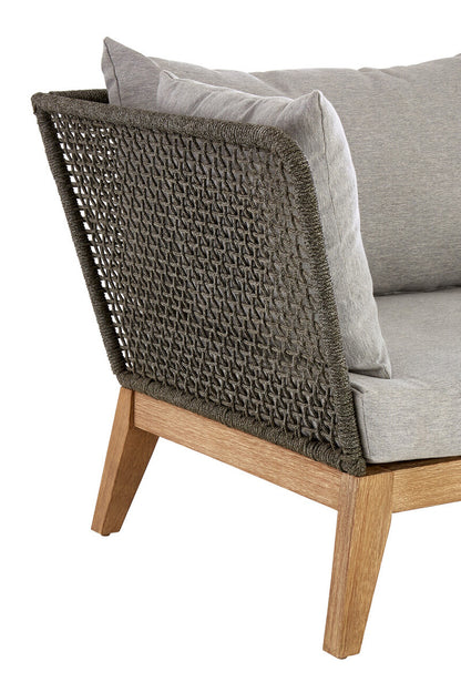 3 Seater Grey Sofa with Wooden Legs, Opus