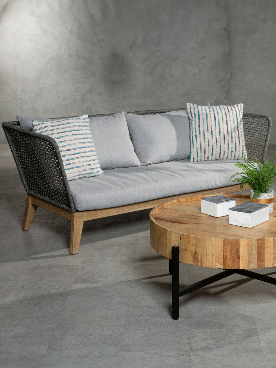 3 Seater Grey Sofa with Wooden Legs, Opus