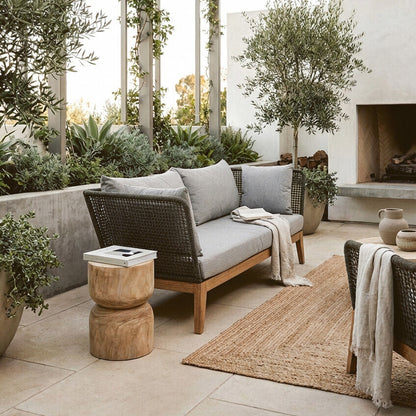 3 Seater Grey Sofa with Wooden Legs, Opus