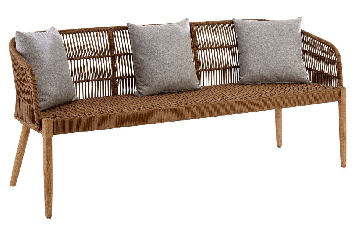 Opus 3 Seat Grey Sofa with Wooden Legs