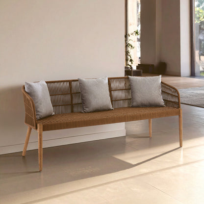 Opus 3 Seat Grey Sofa with Wooden Legs