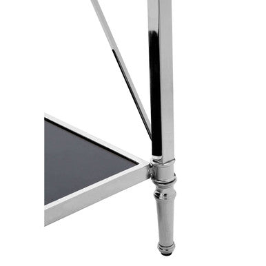 Hoffmann Black Glass and Nickel Finish Console Table - Image 5