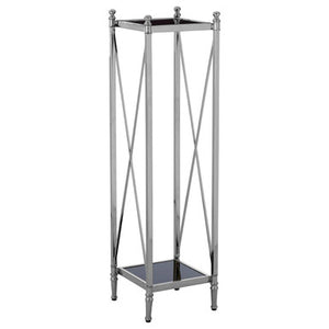Black Mirrored Glass and Nickel Finish Plant Stand | Hoffmann