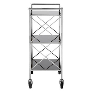Hoffmann Black Mirrored Glass 3 Tier Trolley.