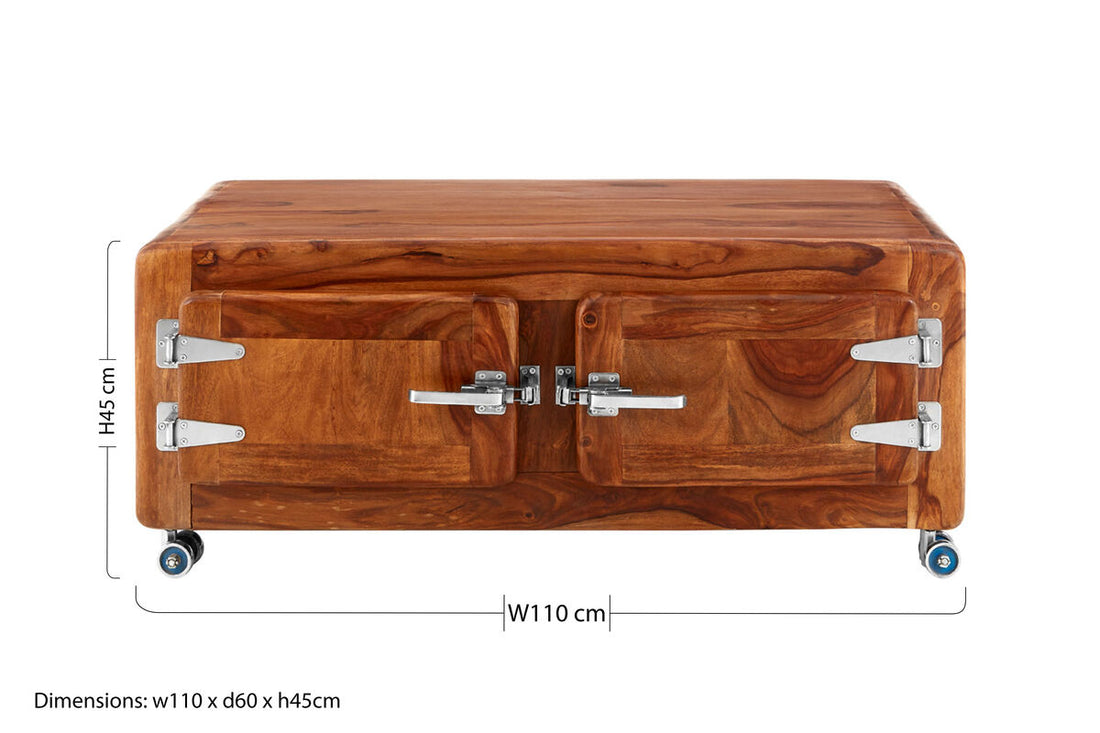 Marwar Two Drawer Wooden Coffee Table - Image 11