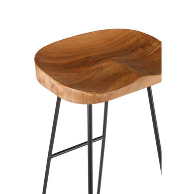 Nandri Acacia Wood Seat Bar Stool - Image 4