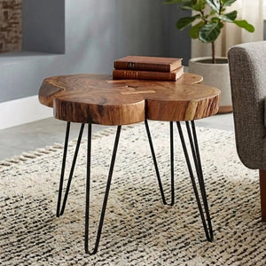 Nandri Acacia Wood Live Edge Side Table