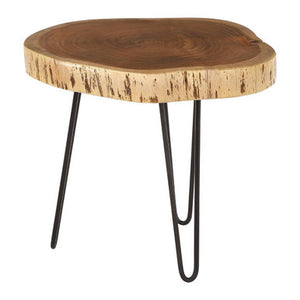 Nandri Acacia Wood Log Side Table with Live Edge