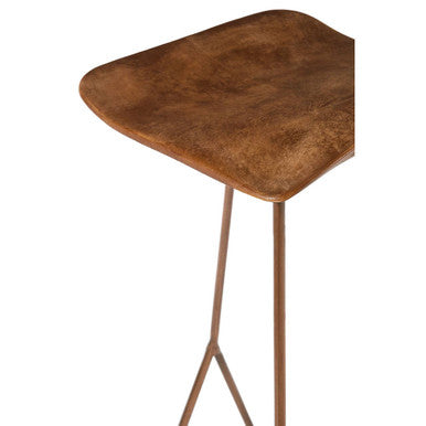 Nandri Acacia Wood and Antique Copper Finish Bar Stool - Image 5