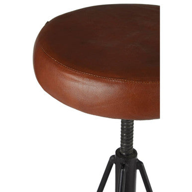 Nandri Round Leather Stool - Image 5