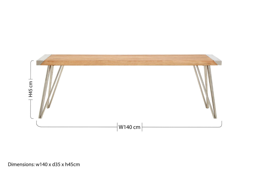 Nandri Slatted Teak Wood Bench