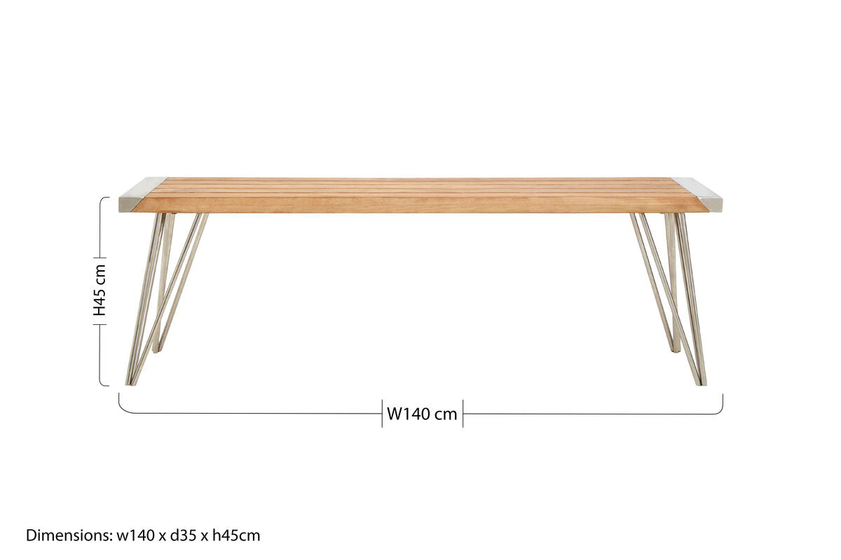 Nandri Slatted Teak Wood Bench