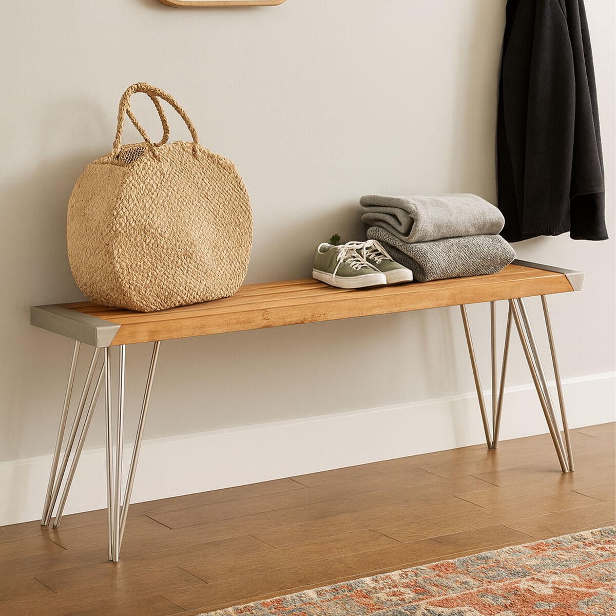 Nandri Slatted Teak Wood Bench