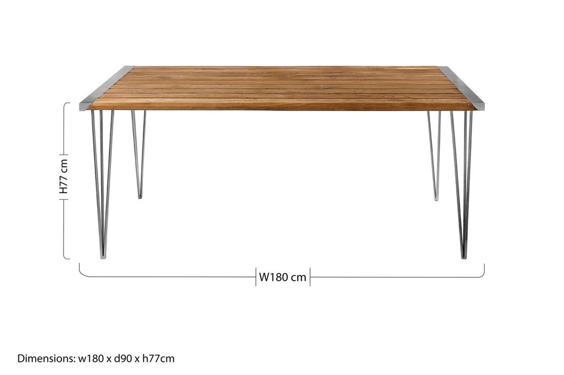 Nandri Slatted Teak Wood Dining Table