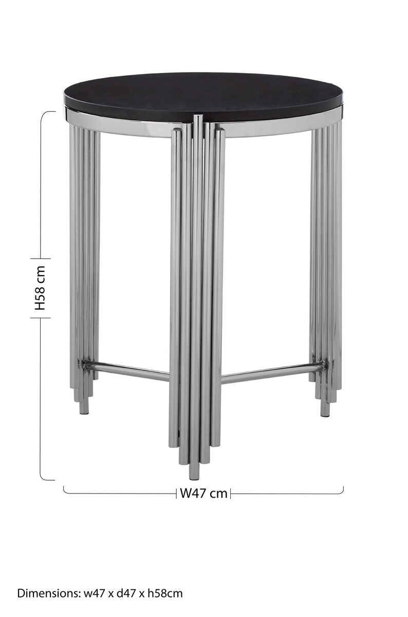 Clarice Granite Top Round Side Table - Image 6
