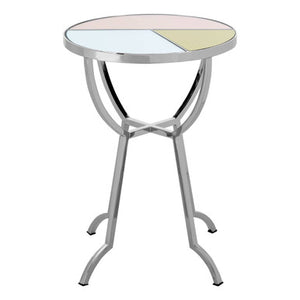 Arbus Multi Coloured Mirrored Round Side Table