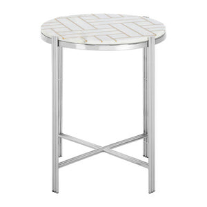 Eva White Marble Side Table