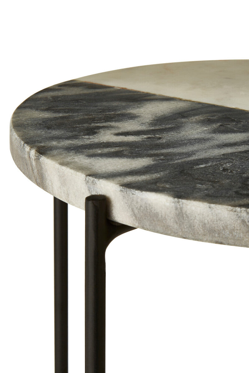 Black and White Marble Top Round Table, Templar