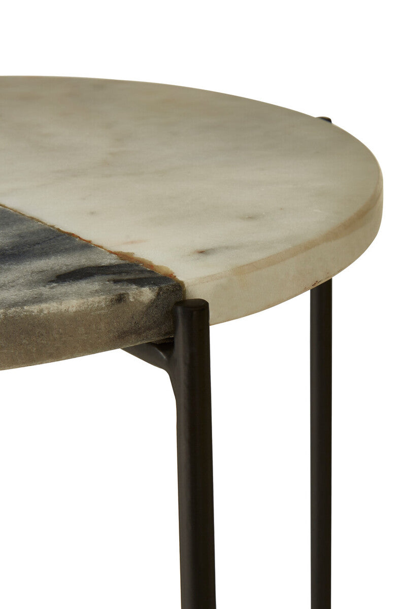 Black and White Marble Top Round Table, Templar
