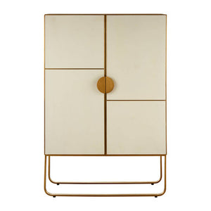 Modica White and Oak Wood Cabinet