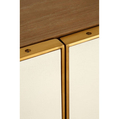 Modica Oak Wood and Brushed Gold Cabinet - Image 9
