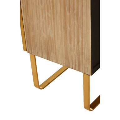 Modica Oak Wood and Brushed Gold Cabinet - Image 10