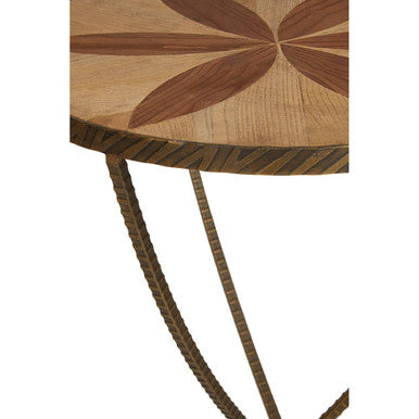 Elmo Elm Wood and Iron Large Side Table - Image 4