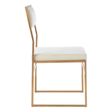 Mian Milky White Velvet Dining Chair