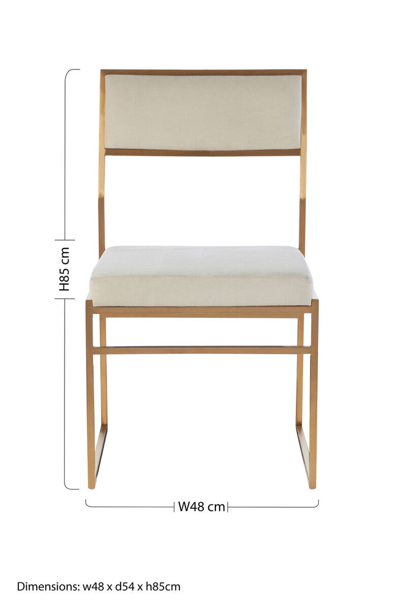 Mian Milky White Velvet Dining Chair - Image 8