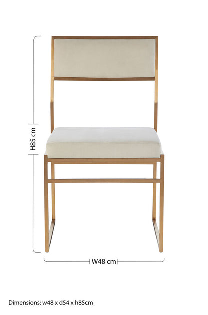 Mian Milky White Velvet Dining Chair