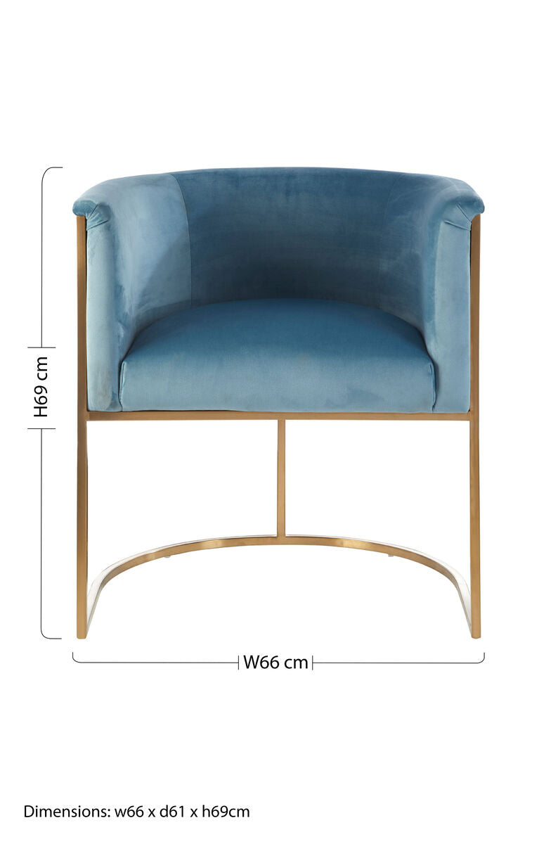 Mias Blue Velvet Chair - Image 13