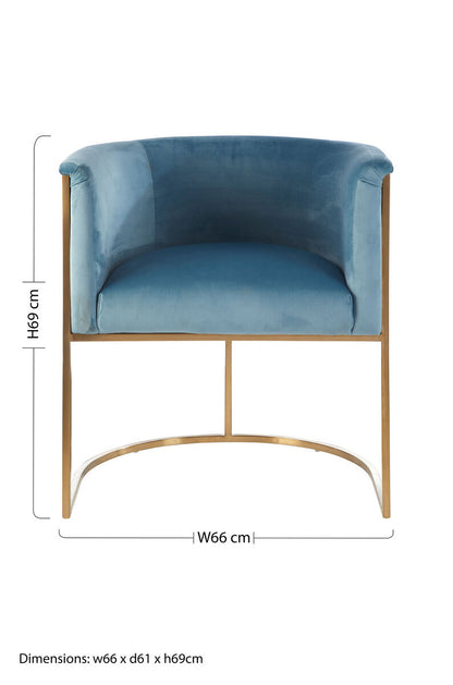 Mias Blue Velvet Chair