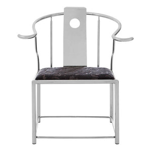 Yasmin Black Velvet and Silver Finish Chair