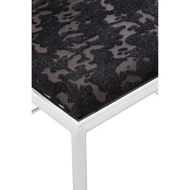 Yasmin Black Velvet And Steel Chair - Image 5