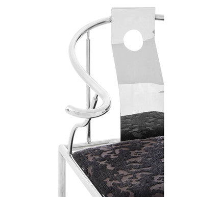 Yasmin Black Velvet And Steel Chair