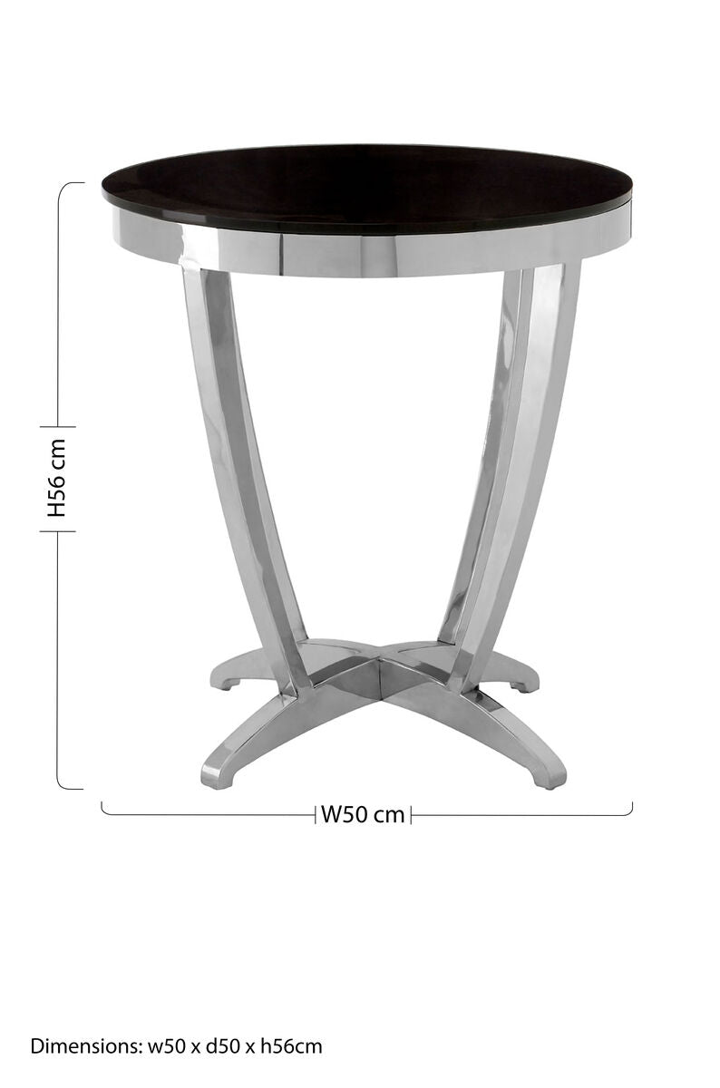 Yasmin Black Tempered Glass Side Table - Image 5