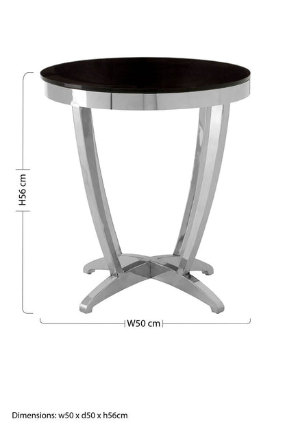 Yasmin Black Tempered Glass Side Table